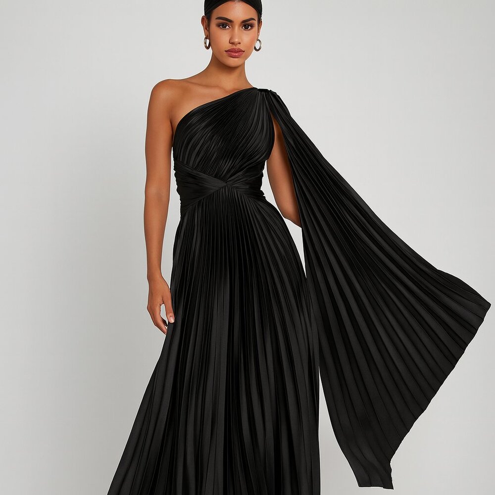 Selfie Leslie Black One Shoulder Dress